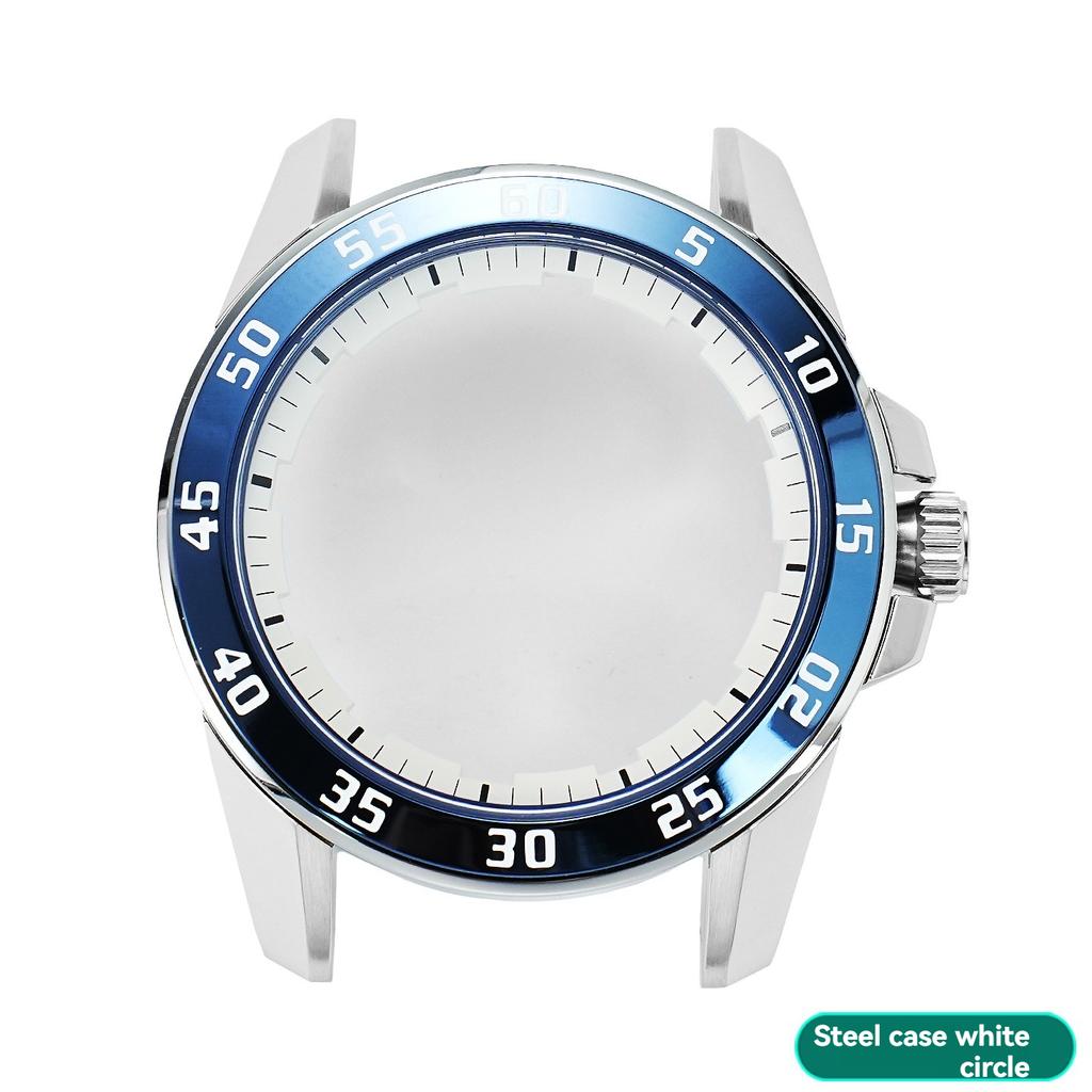 For Seiko SNP055J1 Series Watch Case Stainless Steel Case Modified Ceramic Ring Scale Ring Outer Bezel Shell Accessories