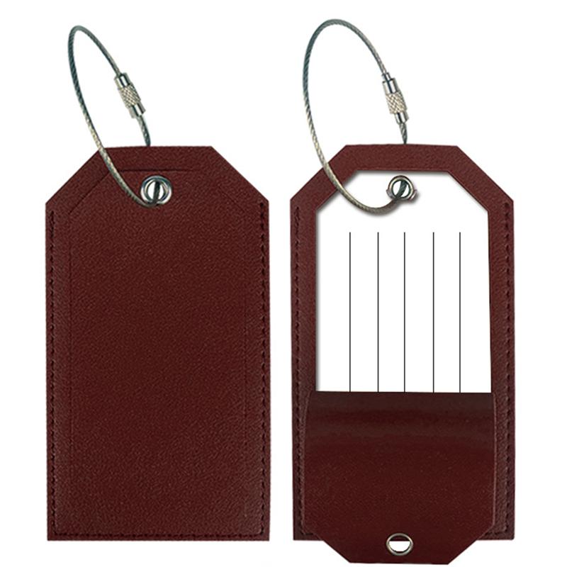 PU Leather Luggage Tag Suitcase Identifier Label Bag Tags for Boarding Bag Tag Travel Accessories