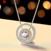 Круглый полый муассанит 1 карат, 100% серебро 925 пробы, универсальное модное ожерелье премиум-класса с подвеской, женские ювелирные украшения