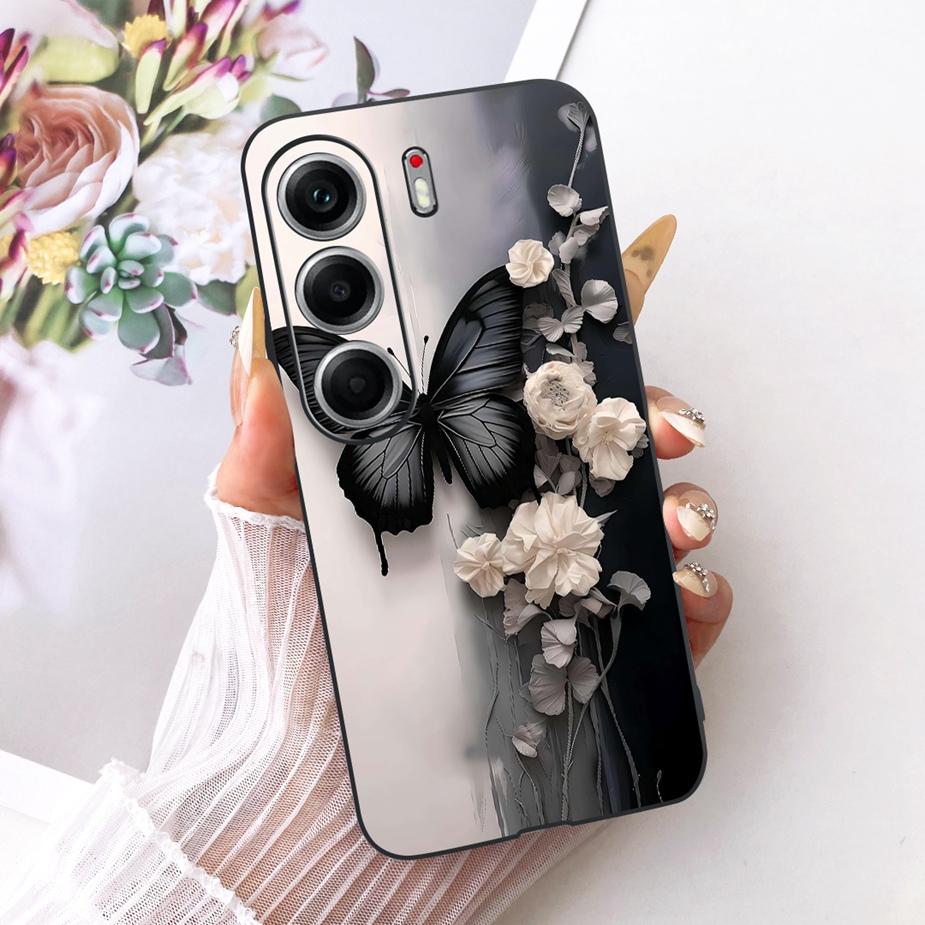 Для Tecno Camon 40 Pro 5G CM7 Чехол Роскошный Чехол с Рисунком Бабочки Мягкий ТПУ Чехол для Телефона Для Tecno Camon 40 Camon40 Pro 4G CM6 Сумки