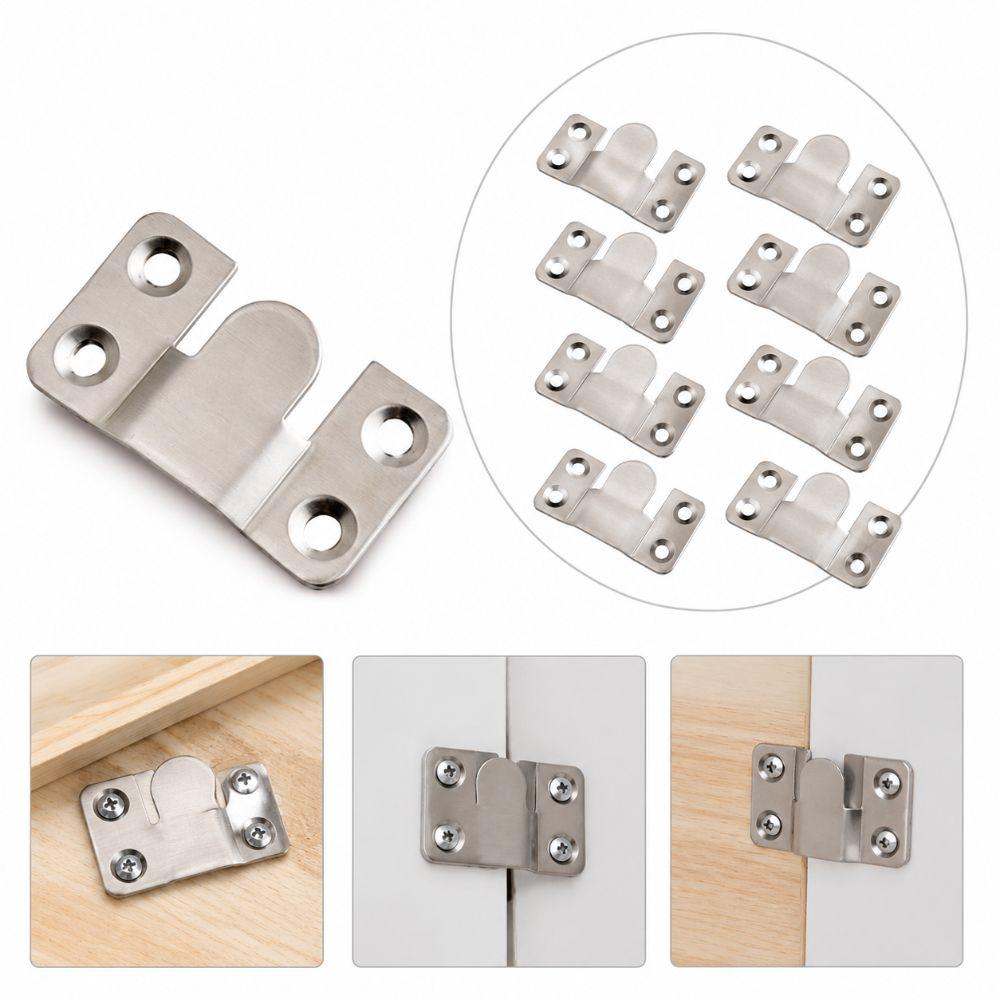 10pcs Rust Proof Hanging Brackets Interlocking Design Flush Mount Bracket Wall Fixing Bracket Home