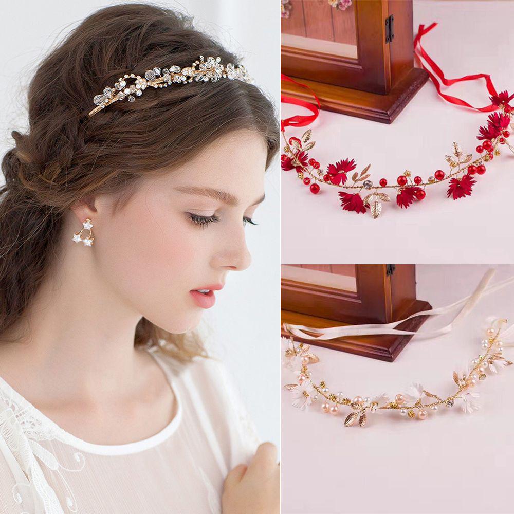 Elegant Floral Hair Accessories Bride Flower Hairband Crystal Daisy Headwear Crown Headband