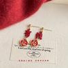 Chinese Style Snake Year Drop Earring Red 2025 Women Earrings Ear Jewelry Accessories  Girls Gift