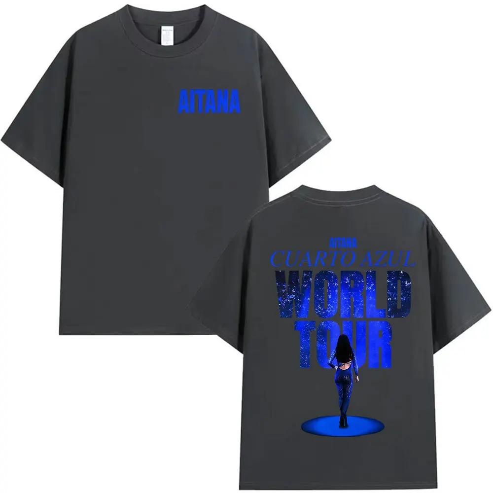 Aitana Cuarto Azul World Tour 2026 Graphic TShirt Unisex Vintage Oversized Cotton Hip Hop Pop Fans Women And Men Tshirts