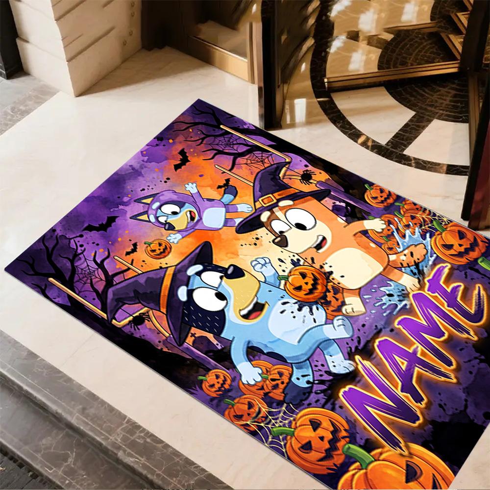 Happy Holiday Celebration Customizable Name Area Rug Perfect for Kitchen Balcony Dining Room Study room Antislip Carpet Decorate Offices