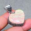 Australian Triplet Opal Vintage Pendant 1.8" Silver Tone Heart Cut Gemstone Gift