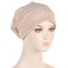 Lace Bonnet Beanie Women Chemo Cap Muslim Hijab Diamond Flower Turban Indian Hair Loss Hat Headscarf Wrap Baggy Slouchy Skullies