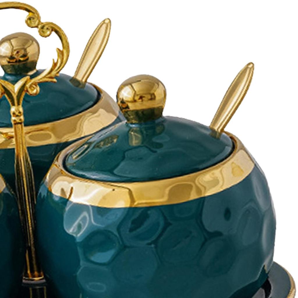 3 Pieces Ceramics Kitchen Spice Jars Sugar Pots Cute Seasoning Pepper Boxes Condiment Container for