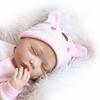 22'' 55 Cm Cute Fat Reborn Baby Doll Closed Eyes Soft Cloth Body Newborn Babies Doll Exquisite Color Drawing Skin Rebirth Dolls for Kids Birthday Gift