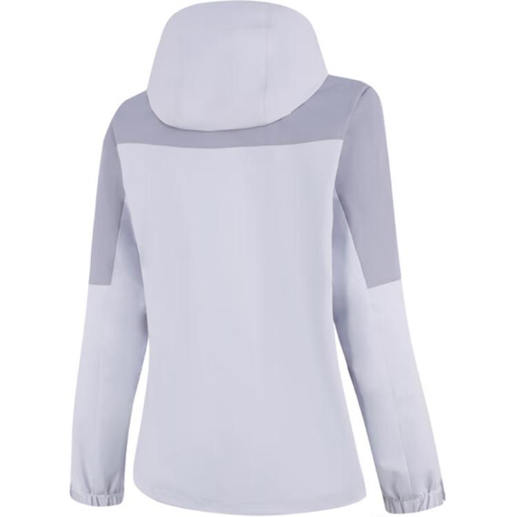 Li Ning Color Block молния с капюшоном удобная дышащая повседневная ветровка женская верхняя одежда рассветно-серый голубино-серый AFDUA14-6