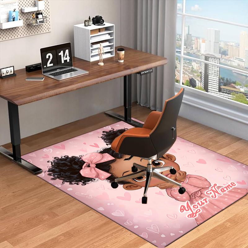 1PC Custom Name Pink Hearts Dreams Theme Floor Mat Ideal for Living Room, Game Rooms, Office, Bedroom Floor Mat Playful Design