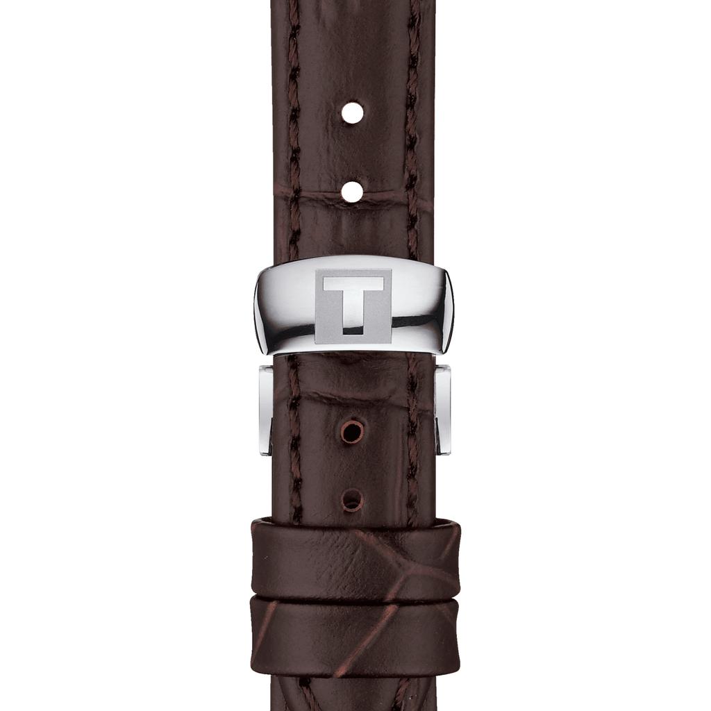 Tissot Мужские модные часы T063.209.16.038.00 с кожаным ремешком и серебристым циферблатом