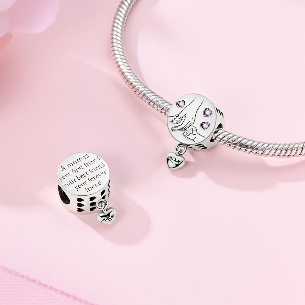 Серебро 925 пробы Кулон «Люблю Маму» Шармы Бусины для DIY Браслета Подарок на День Матери Украшения