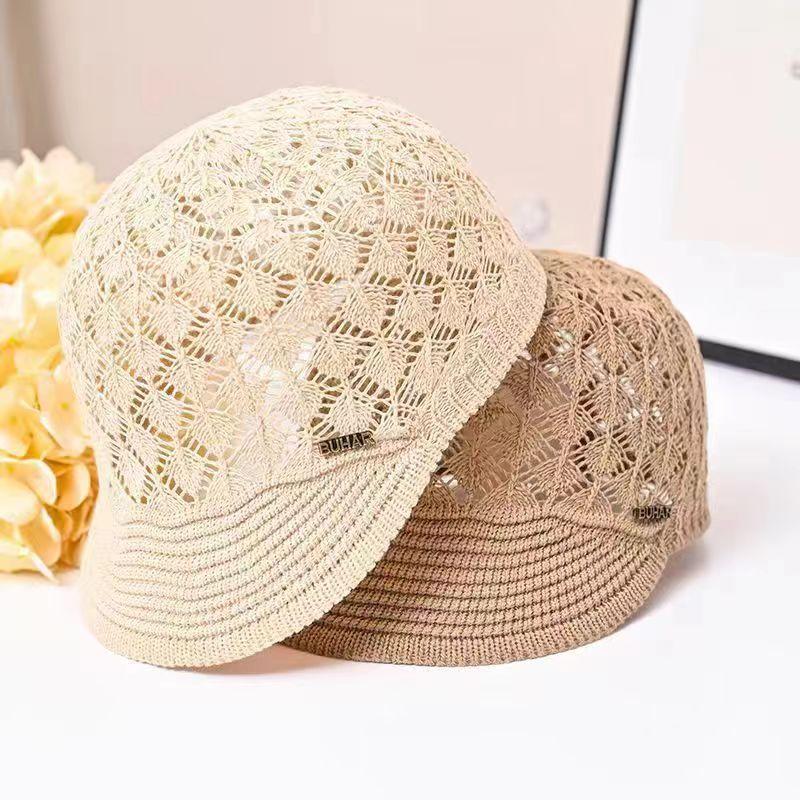 Hat for Women Spring and Summer Duckbill Cap Design Hollowed Out Big Head Circumference Women's Ice Silk Hat, Bailey Hat