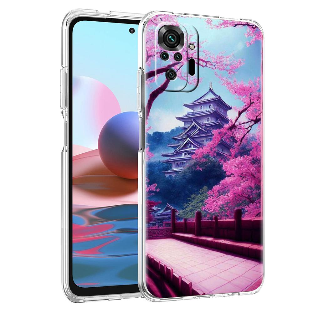 Чехол для телефона с японским аниме-пейзажем для Xiaomi Redmi Note 12 4G 11 10 Pro 5G 10C 10S 9S 9 9T 8T 9C 9A 8 8A 7 K50 Gaming Прозрачная крышка