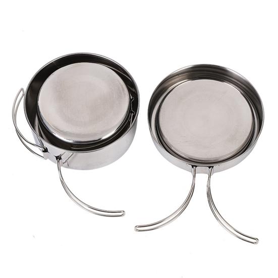 Набор посуды для кемпинга из нержавеющей стали на 44929 человек, кастрюля, сковорода, тарелка из четырех частей