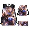 Kids School Backpack Set With Printed Cartoon Design - Lightweight Ergonomic Dual-Shoulder Bag Pencil Case Crossbody
