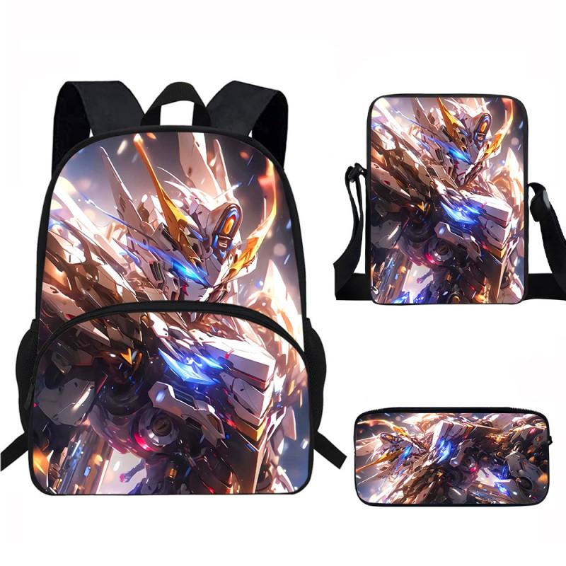 Kids School Backpack Set With Printed Cartoon Design - Lightweight Ergonomic Dual-Shoulder Bag Pencil Case Crossbody