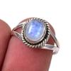 Natural Rainbow Moonstone Gemstone Handmade 925 Sterling Silver Ring S.6.5 Z3e64
