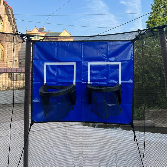 Баскетбольное кольцо для батута Крепление для батута для помещений и улицы Двойное баскетбольное кольцо с 4 мячами Насос Баскетбольная корзина для батута Игровые аксессуары