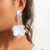 Metal Petal Flower Earrings Dopamine Earrings Jewelry Trendy Long Pendant Earrings Party