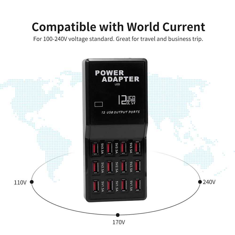 Умная зарядная станция с 12 портами USB Док-станция для зарядки USB USB r of Совместимость Зарядная станция для семьи и   Использование