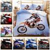 Dirt Bike Bedding Sets Motocross Racer Duvet Cover Set 2/3 Piece Boys Comforter Cover Set,Kids Extreme Sports Style Bedding Set