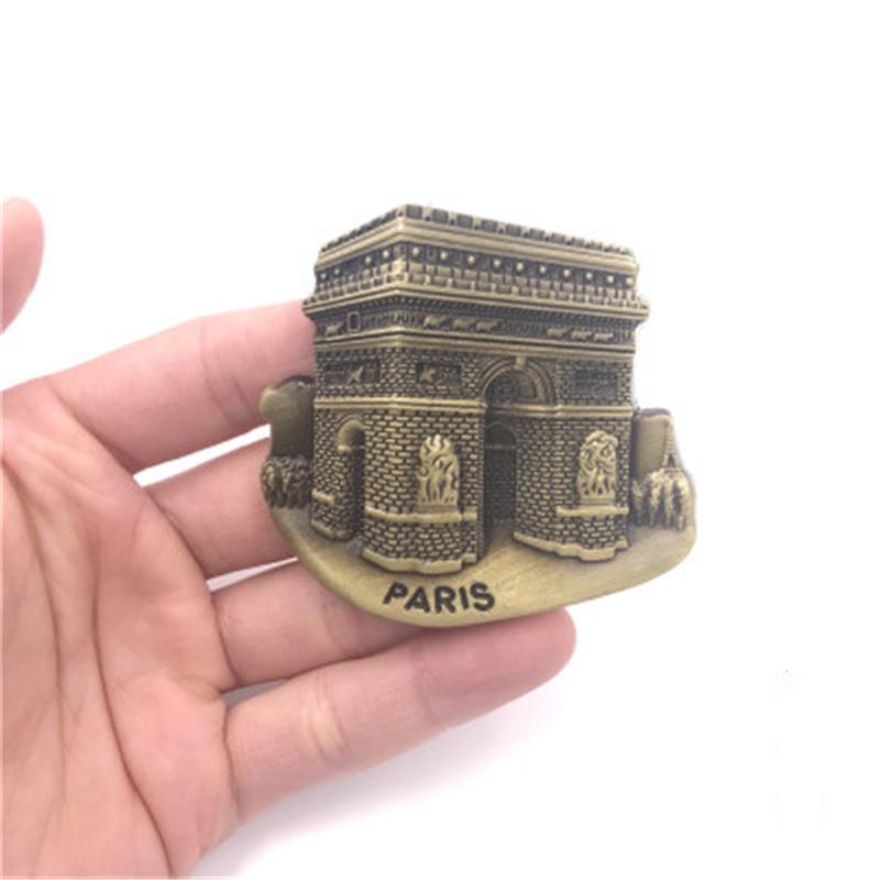 Metal Refrigerator Stickers Three-dimensional Magnetic Memorial High-end Alloy Fridge Magnet