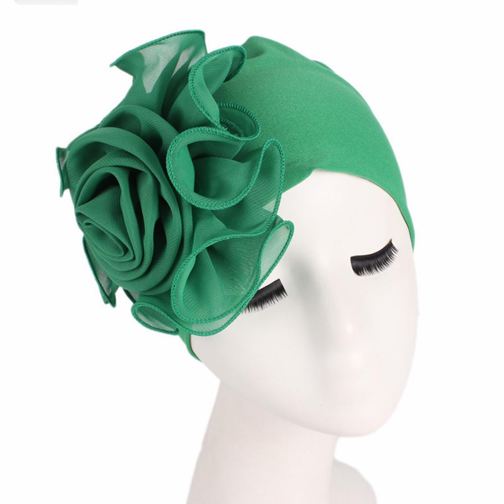Women Elegant Side Large Flower High Elastic Fashion Cap