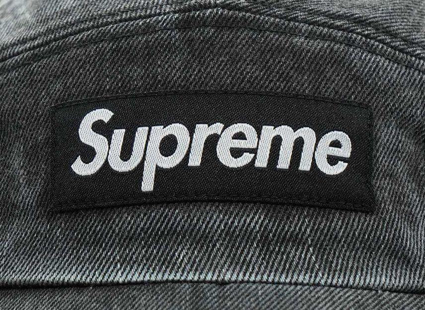 Supreme Джинсовая кепка-карго с покрытием Черная