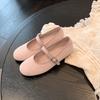 Inner Height Increase Shallow Mouth Single Shoes Women's Summer New Soft Flat Bottom Fashion Versatile Ou Ruofeng Casual Mary Jane Ballet Shoes
