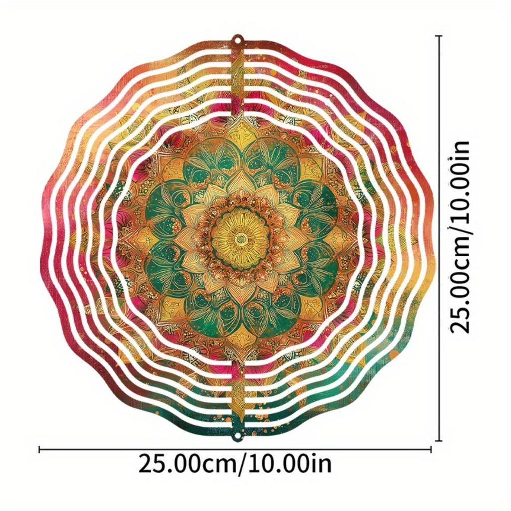 360 Degree Swivel Hook 10 Inch Hanging Wind Spinner Vibrant Metal Art Design for Garden Lawn Balcony All Season Outdoor Decoration Weather