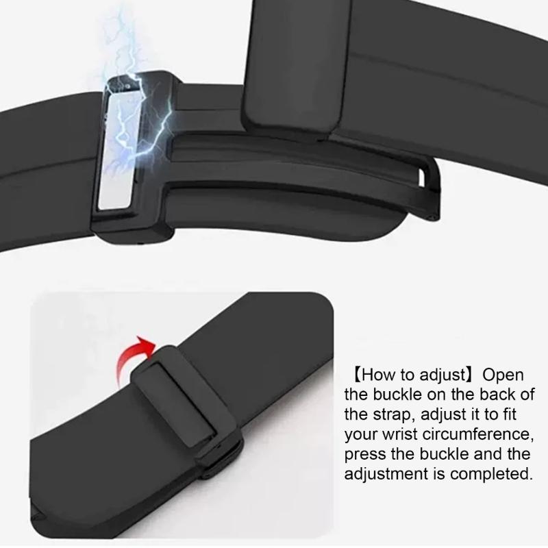 Comfortable Silicone Band with Magnetic Lock Breathable Accessory Sweat Resistant Silicone Watch Strap for Watch Fit3