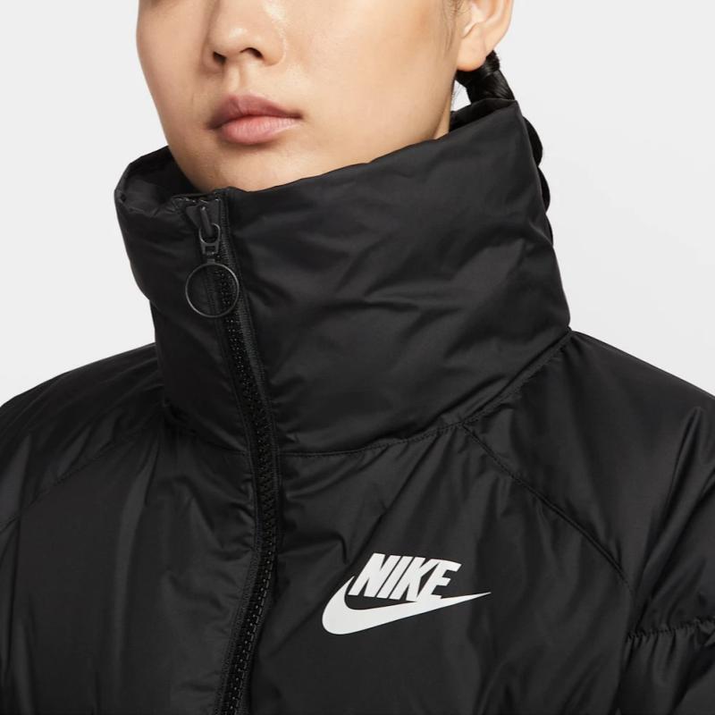 Nike Спортивный стиль Логотип Буква Короткий Пуховик из утиного пуха Ветрозащитный Теплый Свободный С длинным рукавом Женские куртки IB2964-010