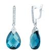 Серебряные серьги с топазом Лондон Блю 8.04ct (1903704)