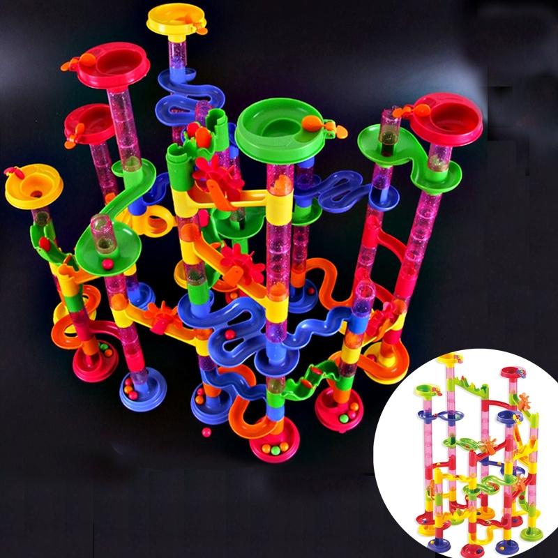 New 58Pcs Marble Run Race Children Kid Boys Building Construction Blocks Creative Game Puzzle Toy