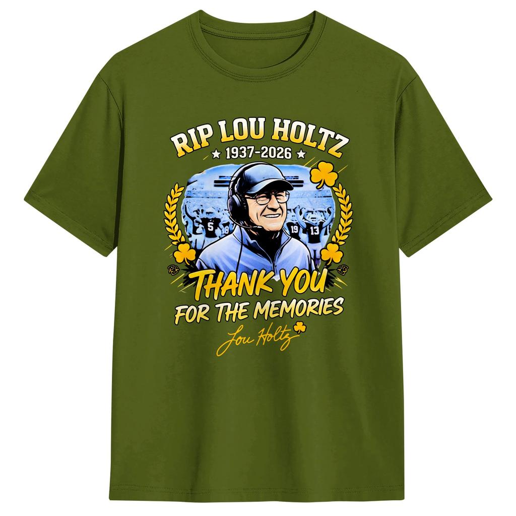 Lou Holtz Thank You For The Memories Cotton T Shirt For Couple Summer Funny T Shirts Leisure Tees Oversize Casual Clothing