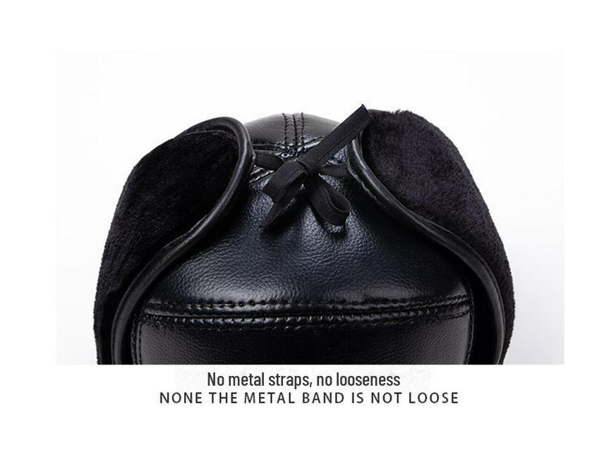 Мужская зимняя бархатная шапка с защитой ушей - теплая, толстая кожаная кепка-утконос