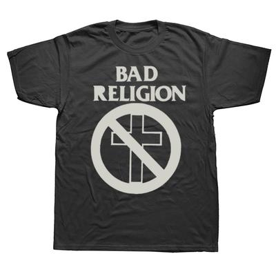 Забавная официальная продукция Bad Religion: футболки с графическим принтом "Как мог ад?" для мужчин, повседневная футболка, 100% хлопок, свободный крой, оверсайз.