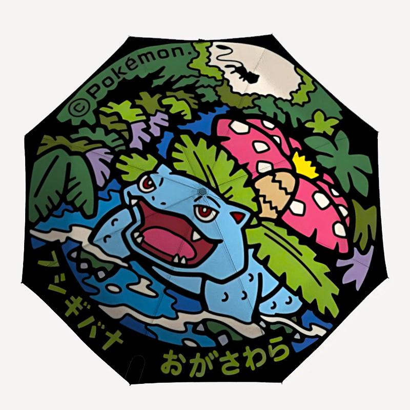 Автоматический складной зонт Pokemon с прочным железным каркасом, портативный компактный дорожный зонт, всесезонный, для вечеринок 0807079