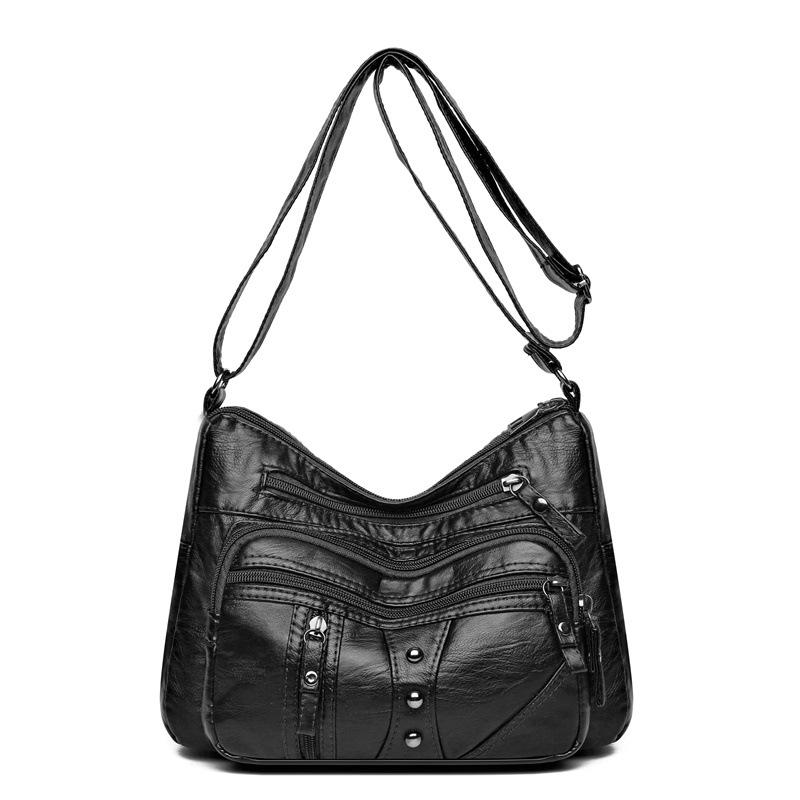 Мягкая кожаная сумка, женская сумка для матери среднего возраста, большая вместительная сумка через плечо через плечо