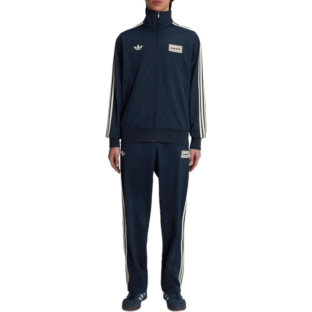 adidas Оригиналы X Oasis Коллаборация Куртка Firebird с воротником-стойкой Свободная с тремя полосками Унисекс Куртка KT-3455