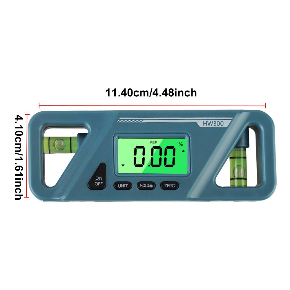 С подсветкой уровня коробки ЖК-дисплей HW300 цифровой горизонтальный угловой измерительный прибор магнитный угломер инклинометр деревообработка