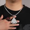 Men's Zircon Christmas Tree Hip-Hop Pendant Necklace - European & American Trendy High-End Jewelry