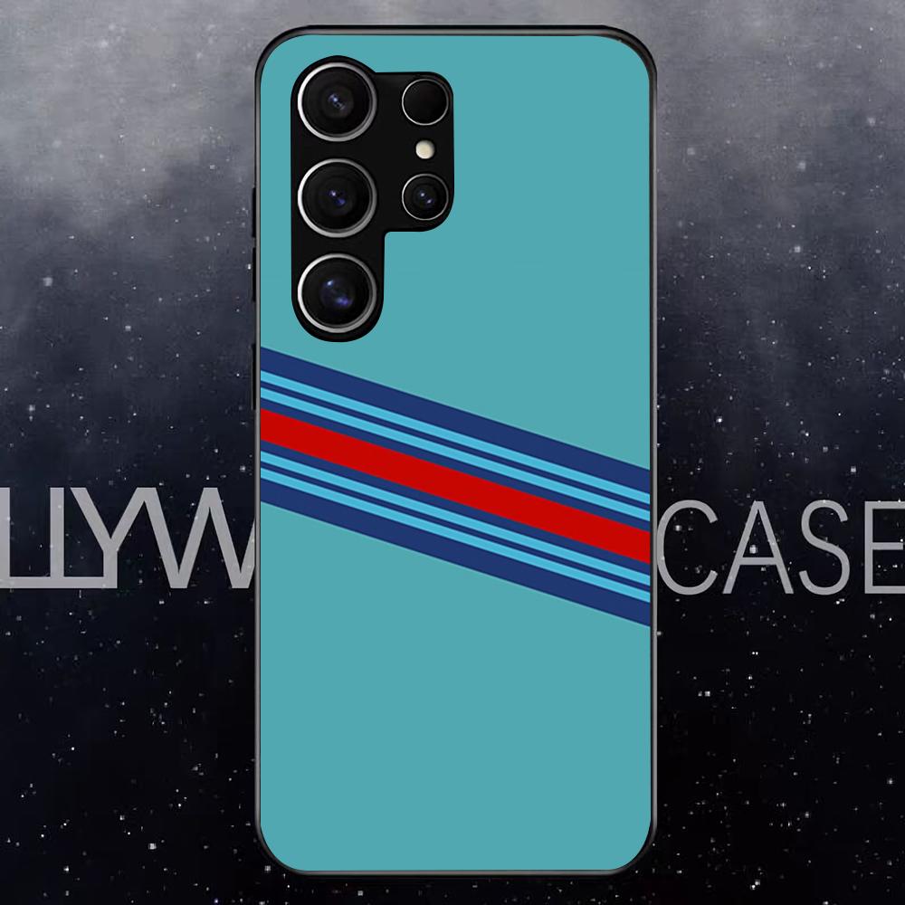 Чехол для телефона Racing M-Martini-ES для Samsung S25 Edge Ultra S23 S22 S21 S20 Ultra Plus S24 Fe A54 A53 A25 Стеклянная крышка