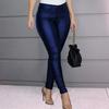 Повседневные сексуальные брюки-карандаш, модные тонкие леггинсы с высокой талией, брюки, осень-зима, черные брюки из искусственной кожи, женская одежда 30078