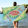 Line CARTOON P-PuppyS Microfiber Printed Beach Towel Mountain Climbing Yoga Beach Swimming Running Absorbent Soft Towel