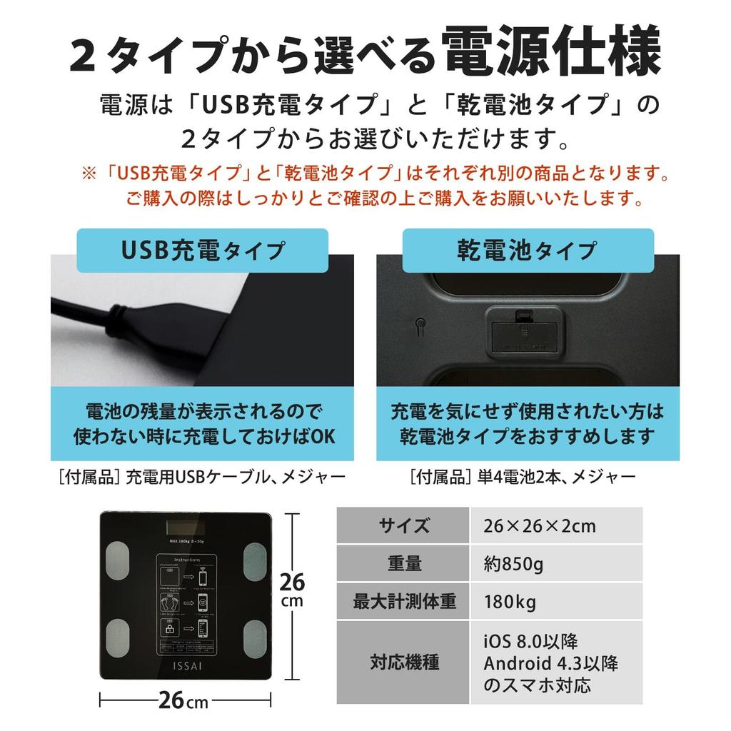 Weight Body Fat Smartphone Battery Dedicated Auto Health Muscle Black USB Scale, Meter, Linked, Diet, Operated/USB Rechargeable, App, Off, Meter,