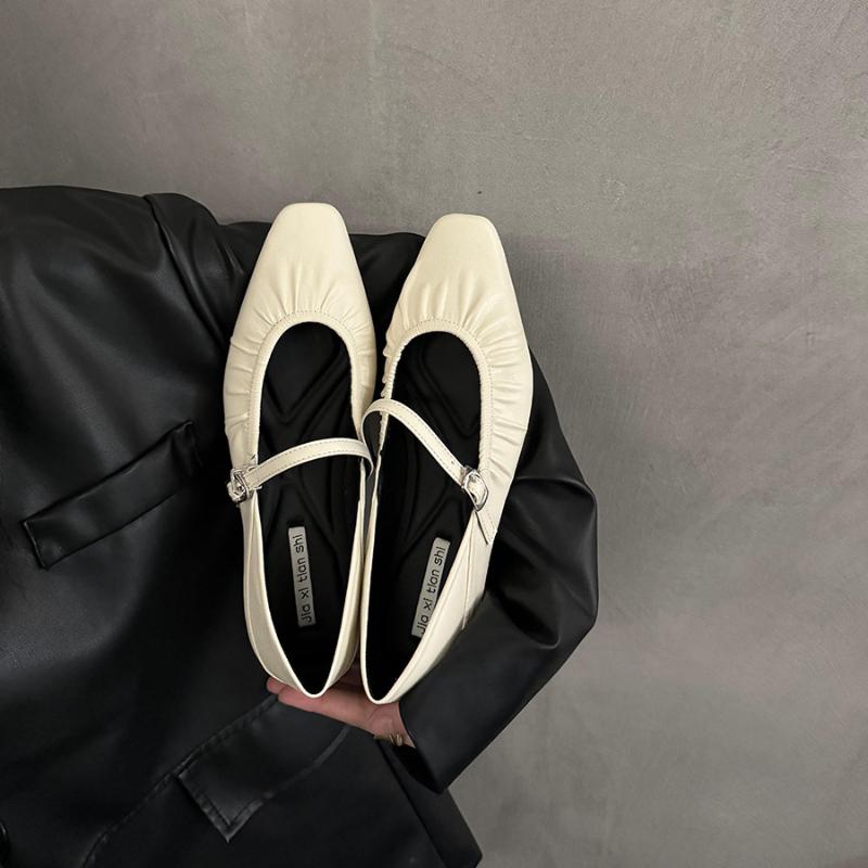 Роскошные дизайнерские женские туфли Мэри Джейн на плоской подошве, модные туфли-балетки с неглубоким вырезом и пряжкой, удобные женские туфли с мягкой подошвой и плоским каблуком