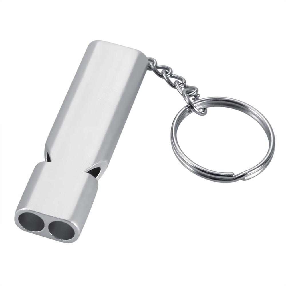 4pcs Double Tubes Design Emergency Survival Whistle With Lanyard Keychain Safety Whistle For Hiking